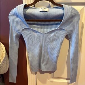 Old Navy Ribbed Knit Sweetheart Neck Sweater Blue